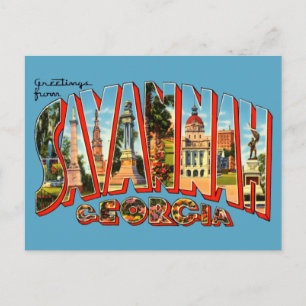 Vintage Greetings From Savannah Travel Postcard