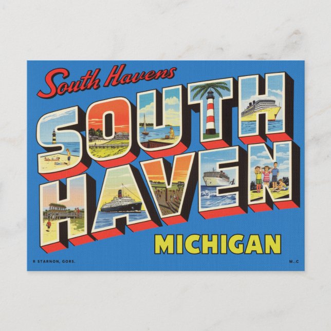 Vintage "Greetings from South Haven, Michigan" Postcard (Front)