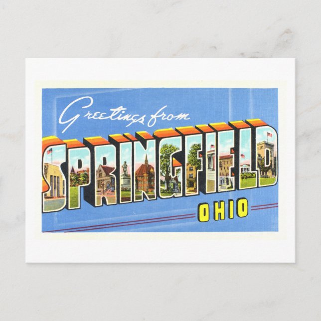Vintage Greetings from Springfield, Ohio, Postcard (Front)