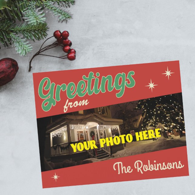 Vintage "Greetings from" style Christmas  Postcard (Creator Uploaded)