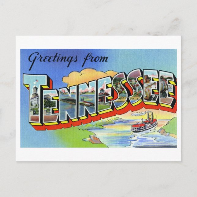 Vintage Greetings from Tennessee Postcard (Front)