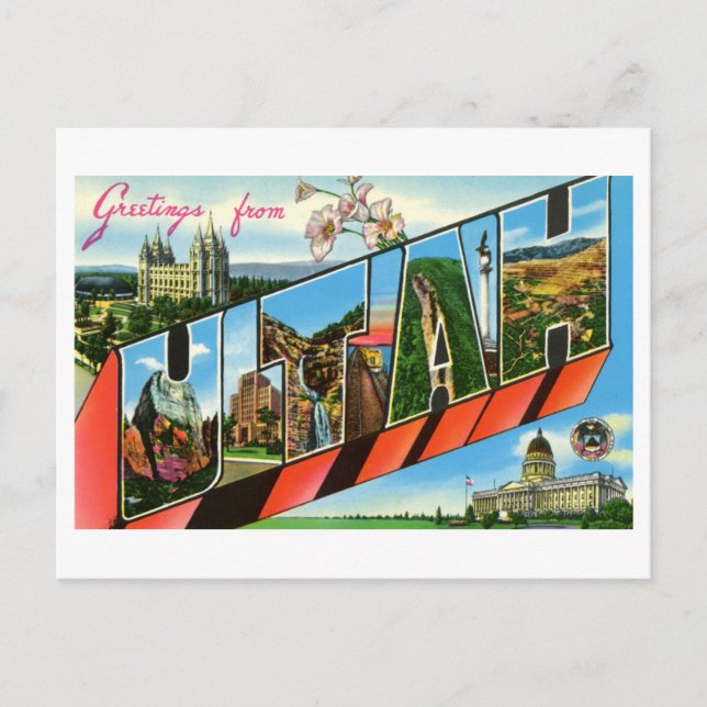Vintage Greetings from Utah Postcard (Front)