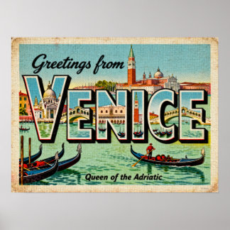 Vintage Greetings from Venice Poster