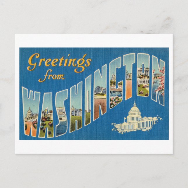 Vintage Greetings from Washington DC Postcard (Front)