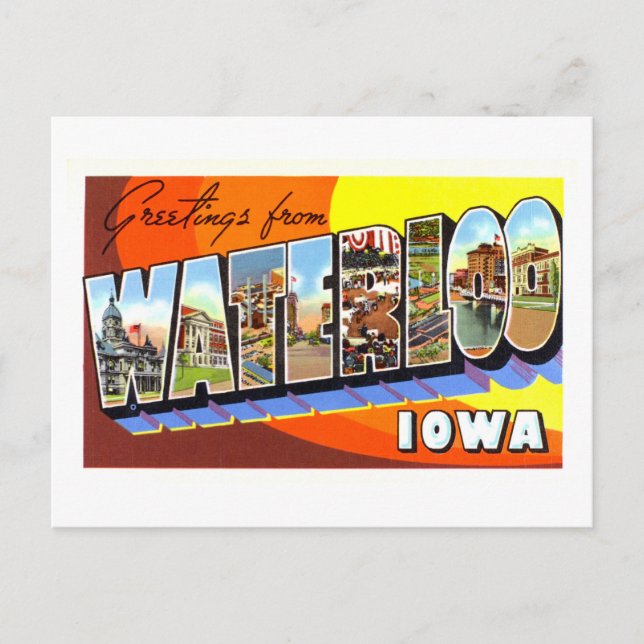 Vintage Greetings from Waterloo, Iowa, Postcard (Front)