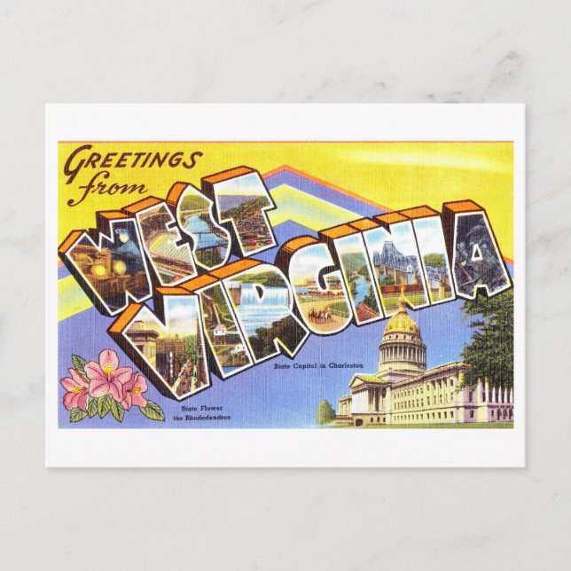 Vintage Greetings from West Virginia Postcard (Front)