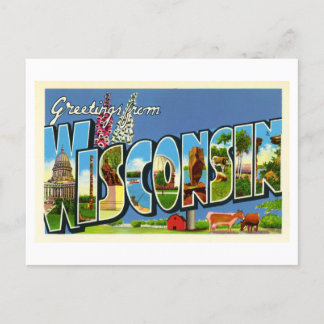 Vintage Greetings from Wisconsin Postcard