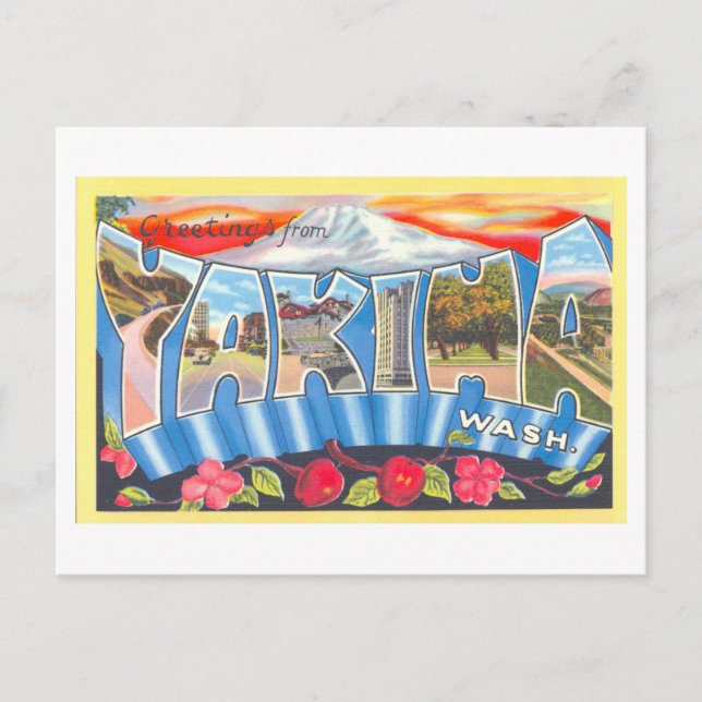 Vintage Greetings from Yakima, Washington Postcard (Front)