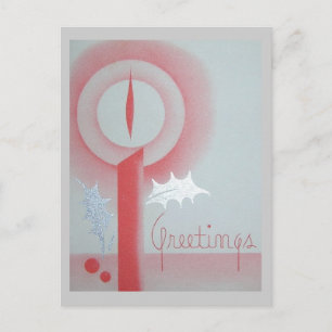 Vintage Greetings of Christmas Holiday Postcard