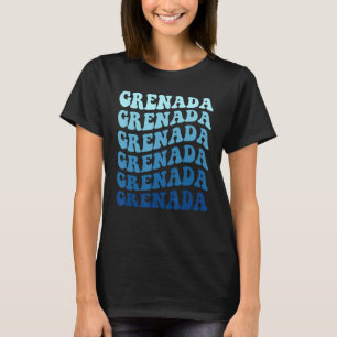 Vintage Grenada Vacation Souvenir Groovy Retro Wav T-Shirt