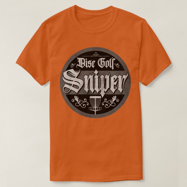 Vintage Grey Disc Golf Sniper T-Shirt (Design Front)