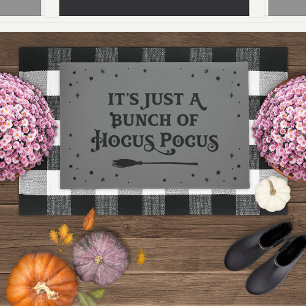 Vintage Grey Hocus Pocus Witch Broom Halloween Doormat