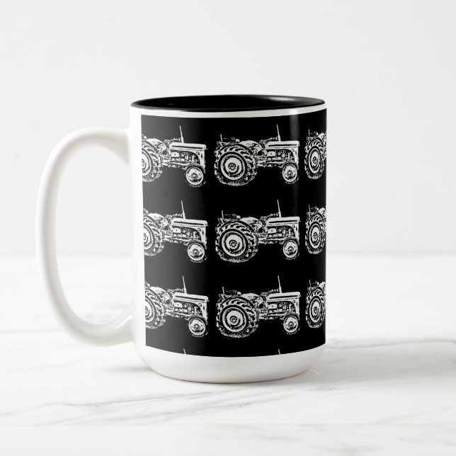 Vintage Grey massey fergison tractor  Coffee Mug (Left)