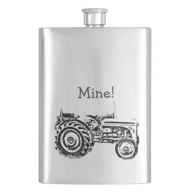 Vintage Grey massey fergison tractor  Hip Flask (Front)