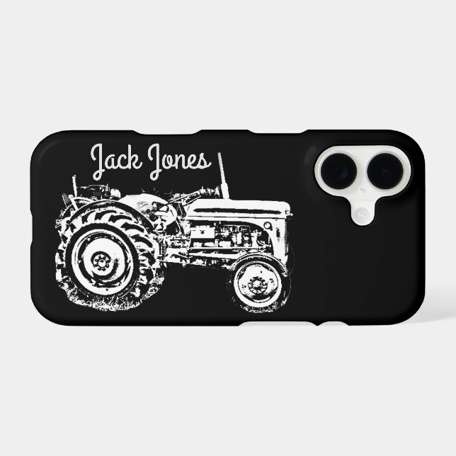 Vintage Grey massey fergison tractor iPhone Case (Back Horizontal)