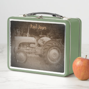 Vintage Grey massey fergison tractor Metal Lunch B Box