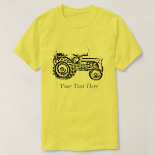 Vintage Grey massey fergison tractor on beige T-Shirt