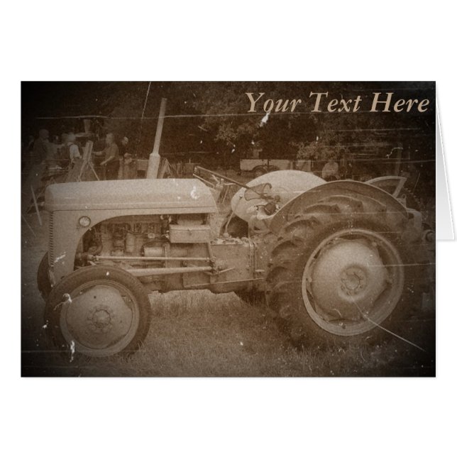 Vintage Grey massey fergison tractor photo sepia (Front Horizontal)