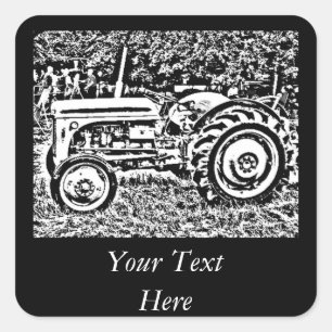 Vintage Grey massey fergison tractor   Square Sticker