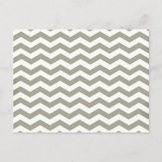 Vintage Grey White Chevron. Zigzag Pattern Postcard