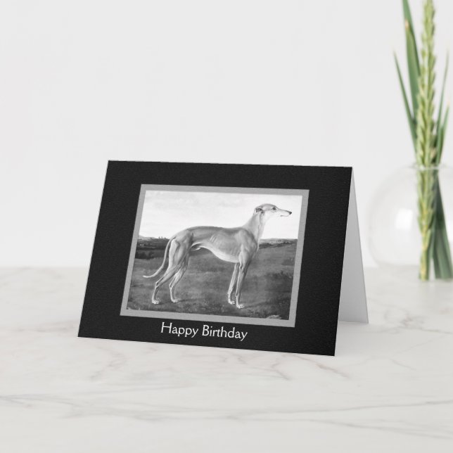 Vintage Greyhound art Card (Front)
