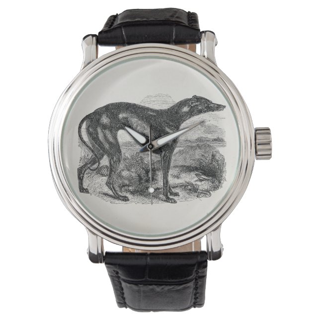 Vintage Greyhound Dog 1800s - Greyhounds Dogs Watch (Front)