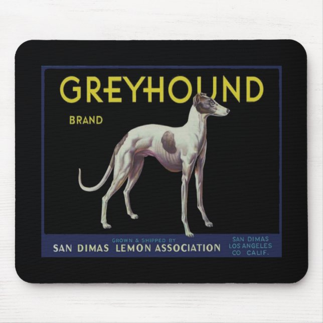 Vintage Greyhound Lemon Label Circa 1920 Mouse Pad (Front)