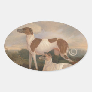 Vintage Greyhounds Oval Sticker