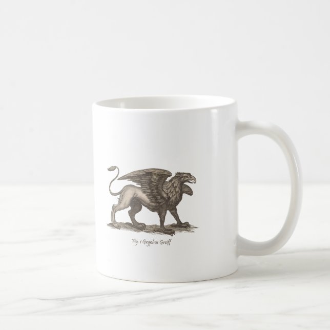 Vintage griffin (gryphus greiff) illustration. coffee mug (Right)