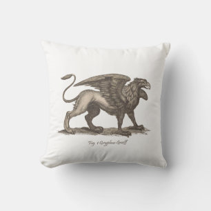 Vintage griffin (gryphus greiff) illustration. cushion