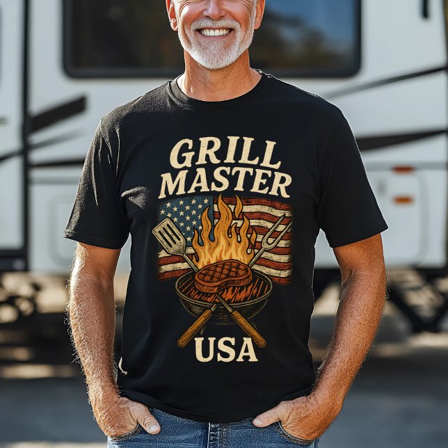 Vintage Grill Master BBQ USA  T-Shirt (Creator Uploaded)