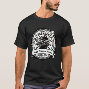 Vintage Grill Master Personalised Name BBQ Smoke  T-Shirt