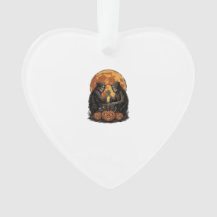 Vintage Grim Reapers Halloween Pumpkin Vector Desi Ornament