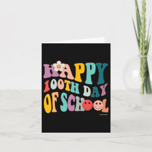 Vintage Groovy 100 Days Of School For Teacher Stud Card