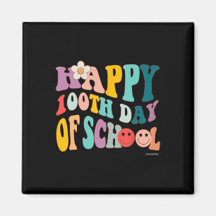 Vintage Groovy 100 Days Of School For Teacher Stud Magnet