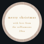 Vintage Groovy Geometric Lines Custom Christmas Classic Round Sticker<br><div class="desc">Vintage Groovy Geometric Lines Custom Merry Christmas Classic Round Sticker</div>
