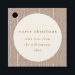 Vintage Groovy Geometric Lines Custom Christmas Favour Tags<br><div class="desc">Vintage Groovy Geometric Lines Custom Merry Christmas  Favour Tags</div>