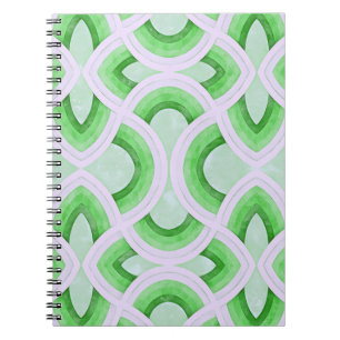 Vintage Groovy Rainbow Design In Mint and Green Notebook