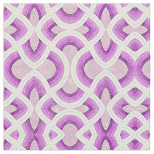 Vintage Groovy Rainbow Pattern In Purple Lilac Fabric