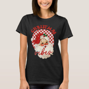 Vintage Groovy Santa Claus Christmas Vibes Kids G T-Shirt