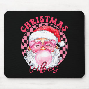 Vintage Groovy Santa Claus Christmas Vibes Womens  Mouse Pad