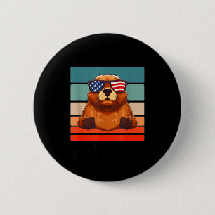 Vintage Groundhog Animals Lover Weekends Are For G 6 Cm Round Badge