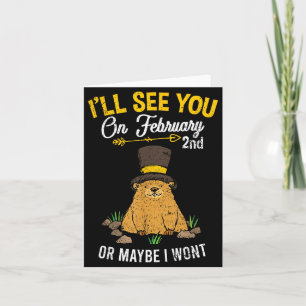 Vintage Groundhog Day February 2nd Celebration  Card