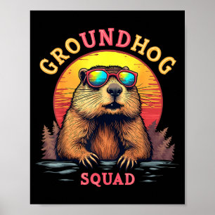 Vintage Groundhog Day Squad Trendy Punxsutawney Gr Poster