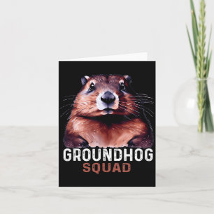 Vintage Groundhog Squad Funny Lovers Groundhog Hap Card