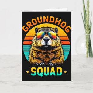 Vintage Groundhog Squad Happy Groundhog Day For Me Card