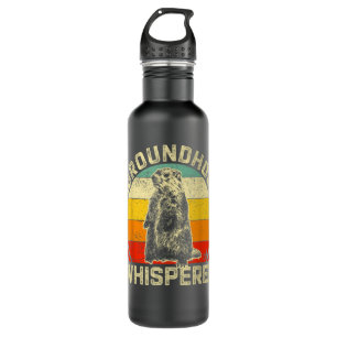 Vintage Groundhog Whisperer Silhouette Gift Ground 710 Ml Water Bottle