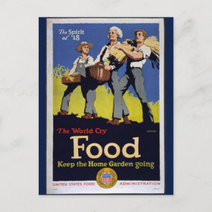 Vintage Grow Food postcard