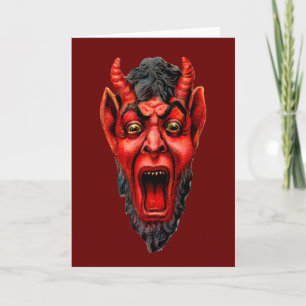Vintage Growling Krampus Holiday Card