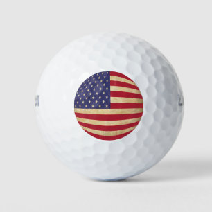 Vintage Grunge American Flag globe-shaped Golf Balls